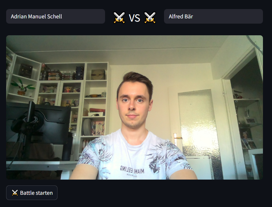Battle mode interface with two competitors
